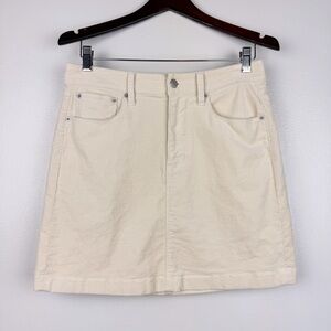 J. Crew Corduroy Classic Stretchy A-line Mini Skirt Cream Size 4/S